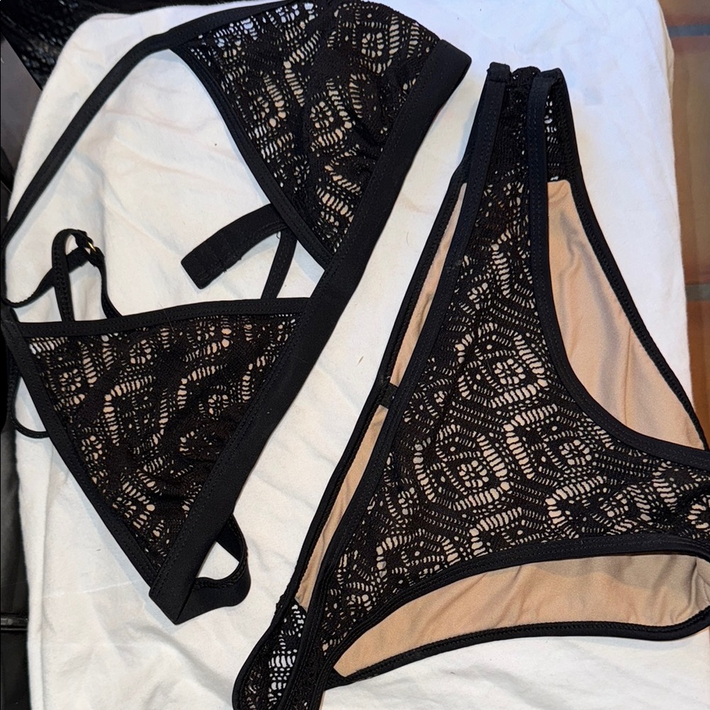 Ninety Black and Nude Lace Lingerie